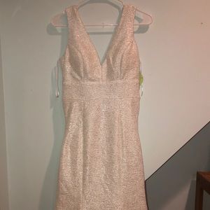 BRAND NEW WHITE & GOLD PROM DRESS WITH TAGS